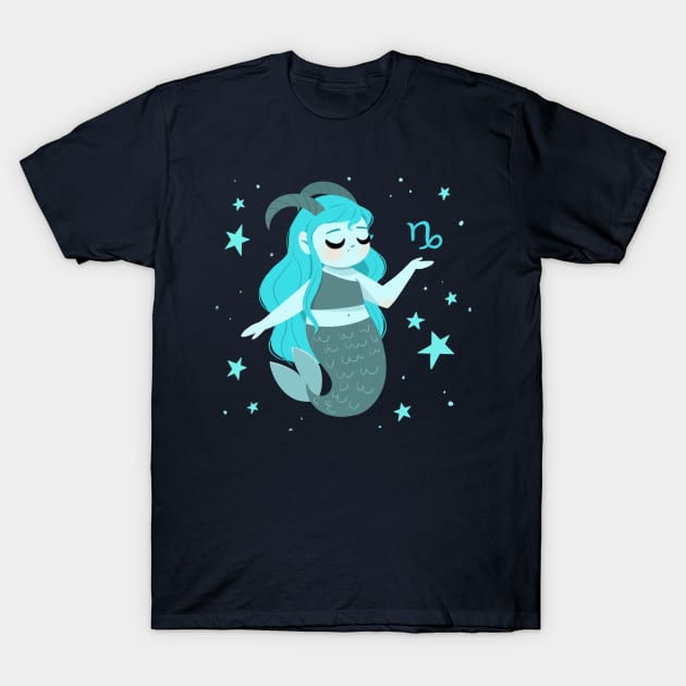 Capricorn Mermaid T-Shirt by Lobomaravilha